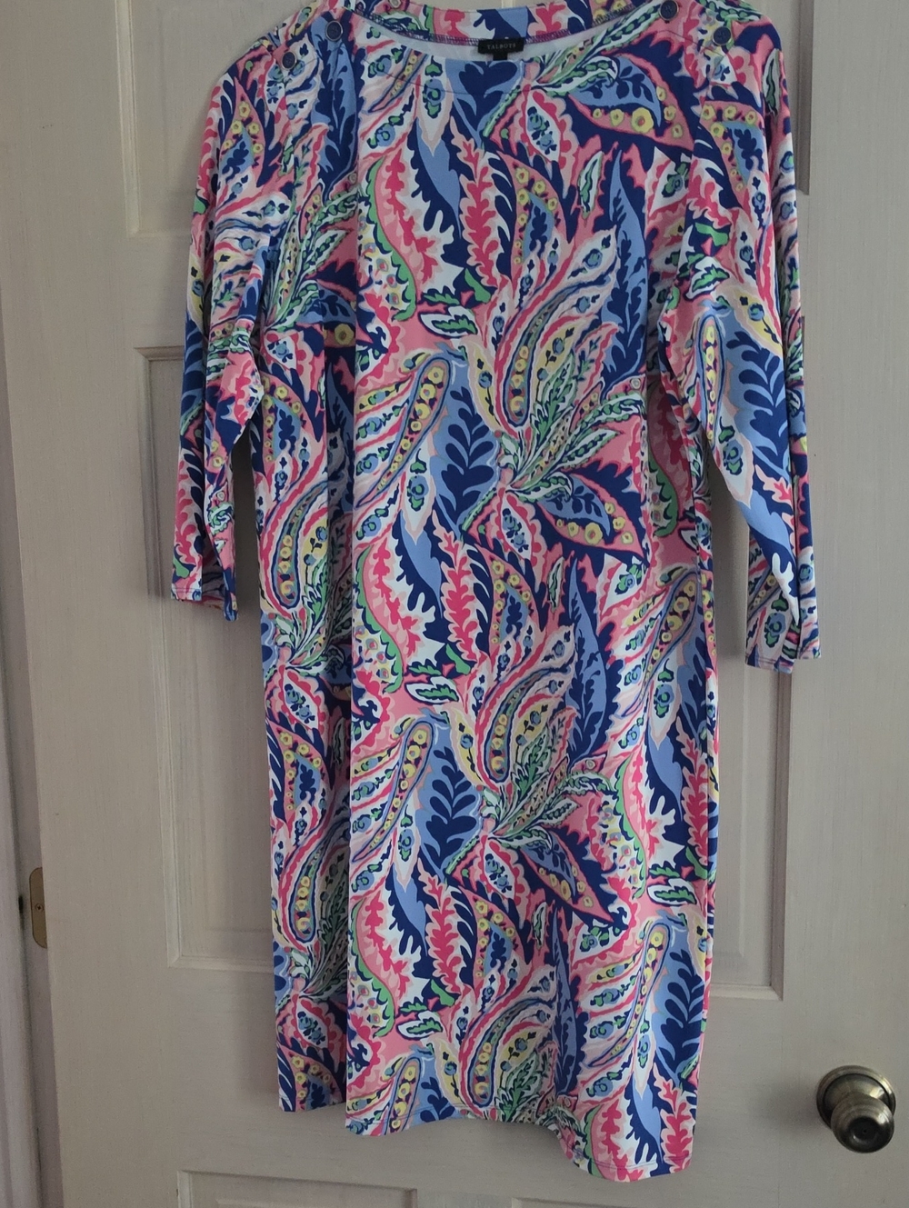 Talbots Pink & Blue Paisley Shift Dress